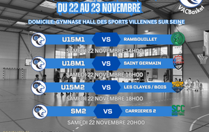 Matchs du week-end du 22 au 23 novembre à Domicile