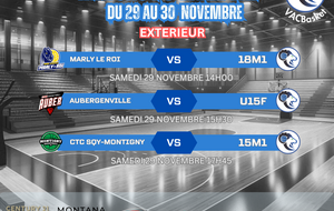 Matchs du week-end du 29 et 30 novembre en exterieur