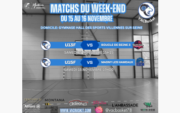 Matchs du week-end du 15 au 16 novembre à domicile