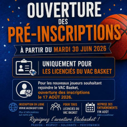 Pré-inscription Saison 2026/2027